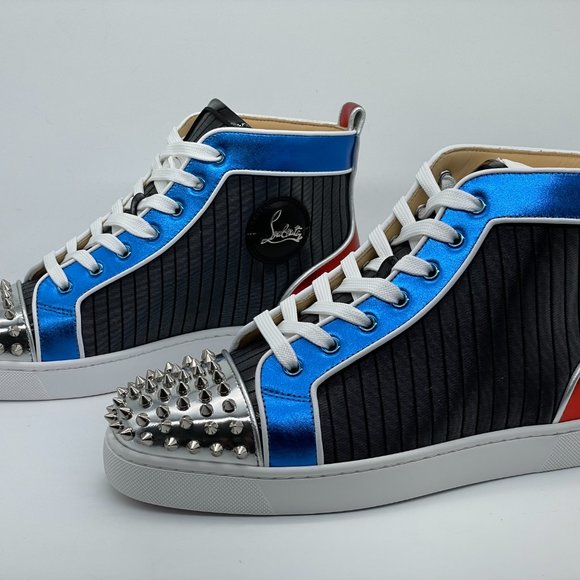 Men’s Christian Louboutin LOU SPIKES ORLATO FLAT Hi High Top Sneakers Shoes 41.5 - Picture 10 of 16